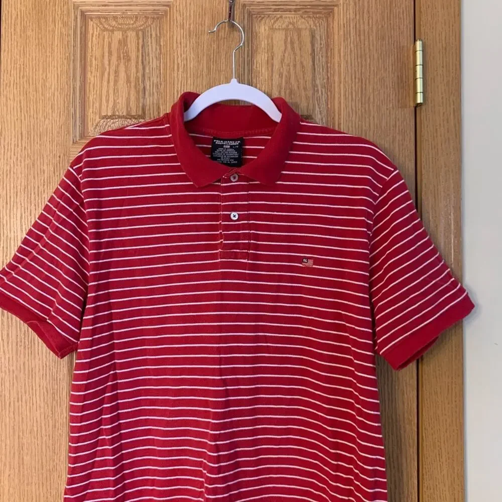 Polo Jeans Co Striped Polo Ralph Lauren Flag Vtg Lg